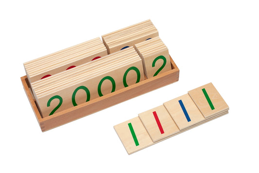 1-9000 Large Wooden Numbers Cards with box