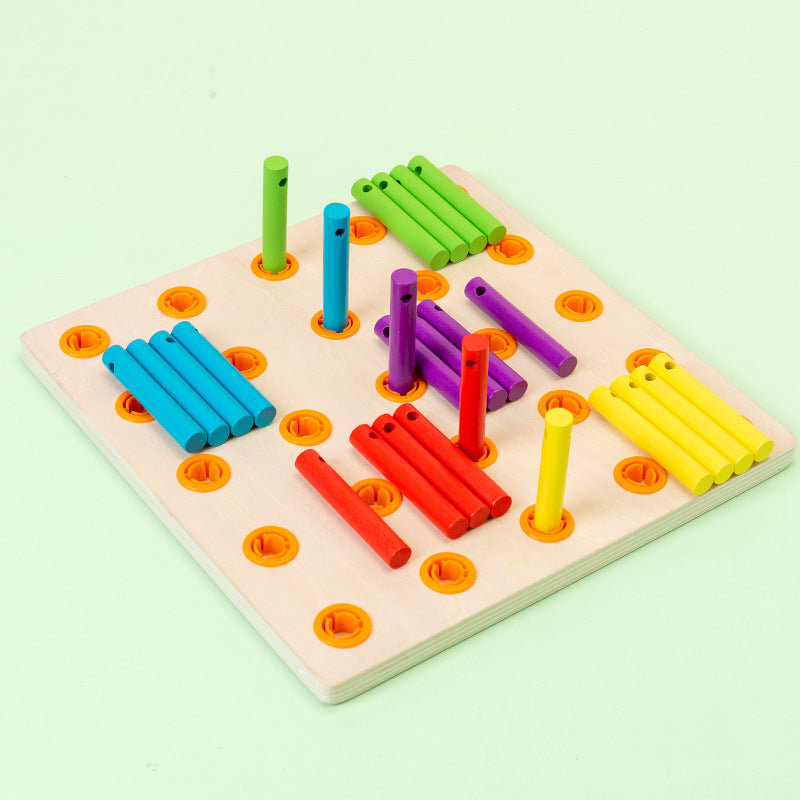 Wooden Peg Threading Board