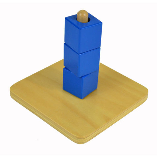 Cubes on a vertical dowel