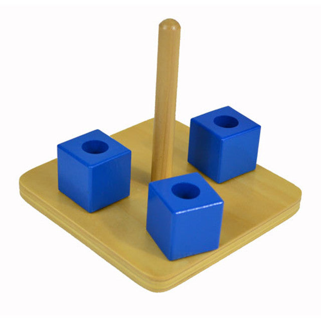 Cubes on a vertical dowel