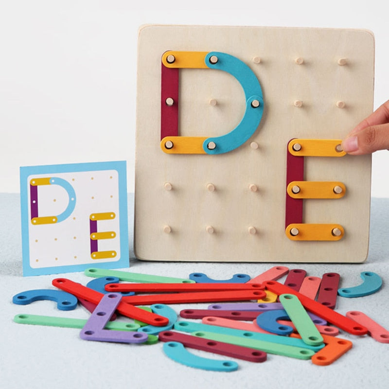 Geometric Pegboard with Cards