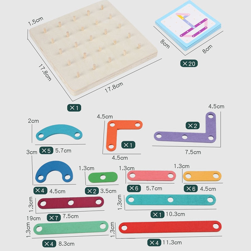 Geometric Pegboard with Cards