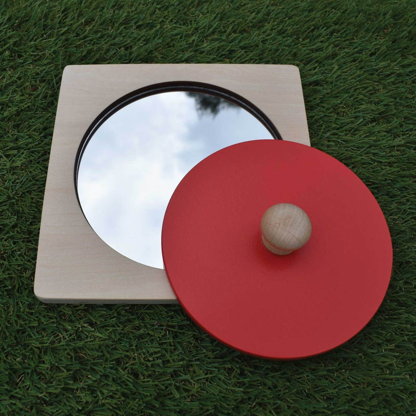 Wooden Peek-a-boo knob Mirror