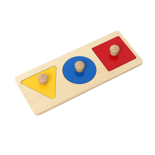 Tri colour geometric knob puzzle