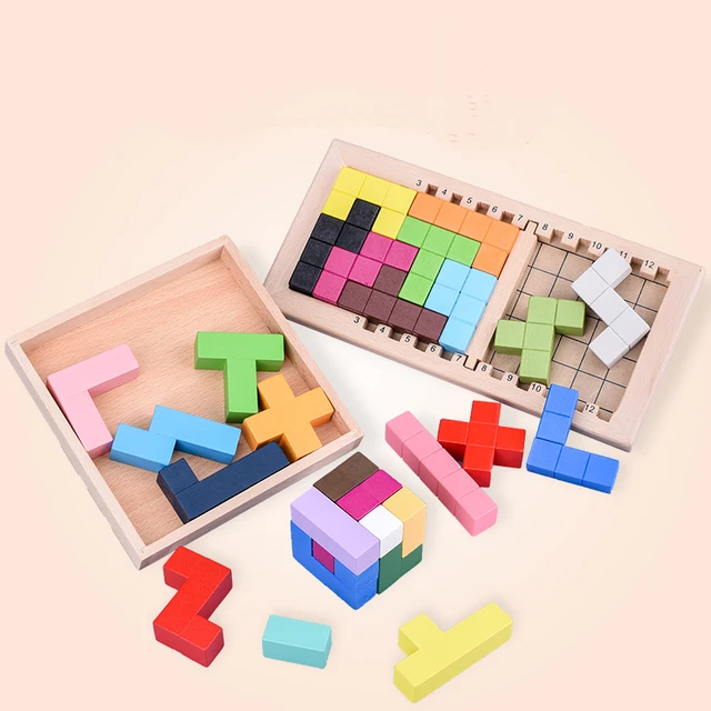 Wooden Tetris Puzzle