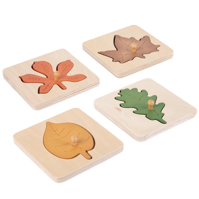 Wooden Leaf Pincer Puzzle (Set of 4)