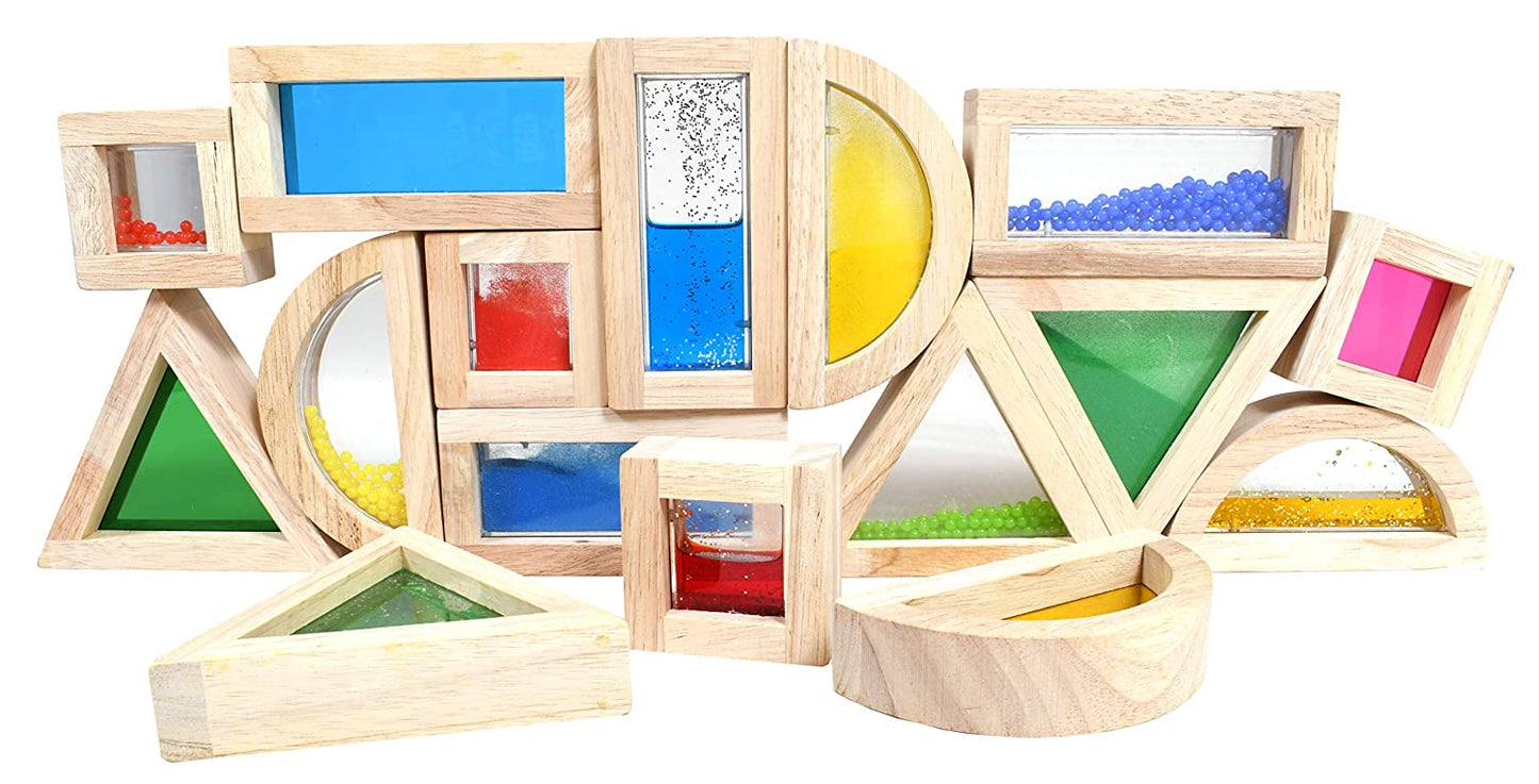 Rainbow Acrylic Sensory Blocks (16 pc)