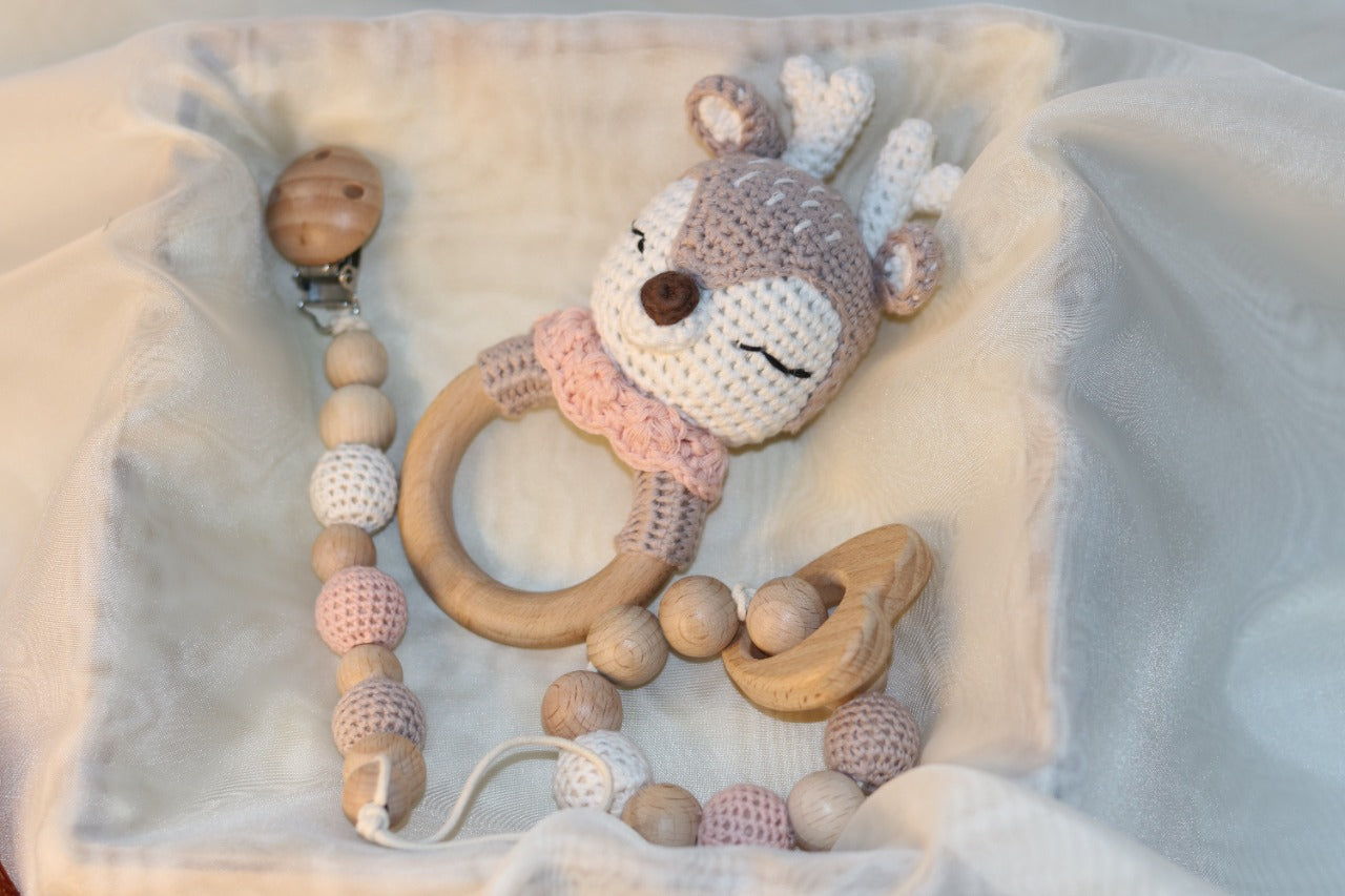 Wooden Animal Rattle set